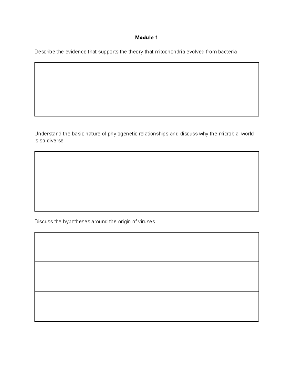 MICR 271 Midterm LOs Module 1 - MICR 271 - Module 1 Describe the ...