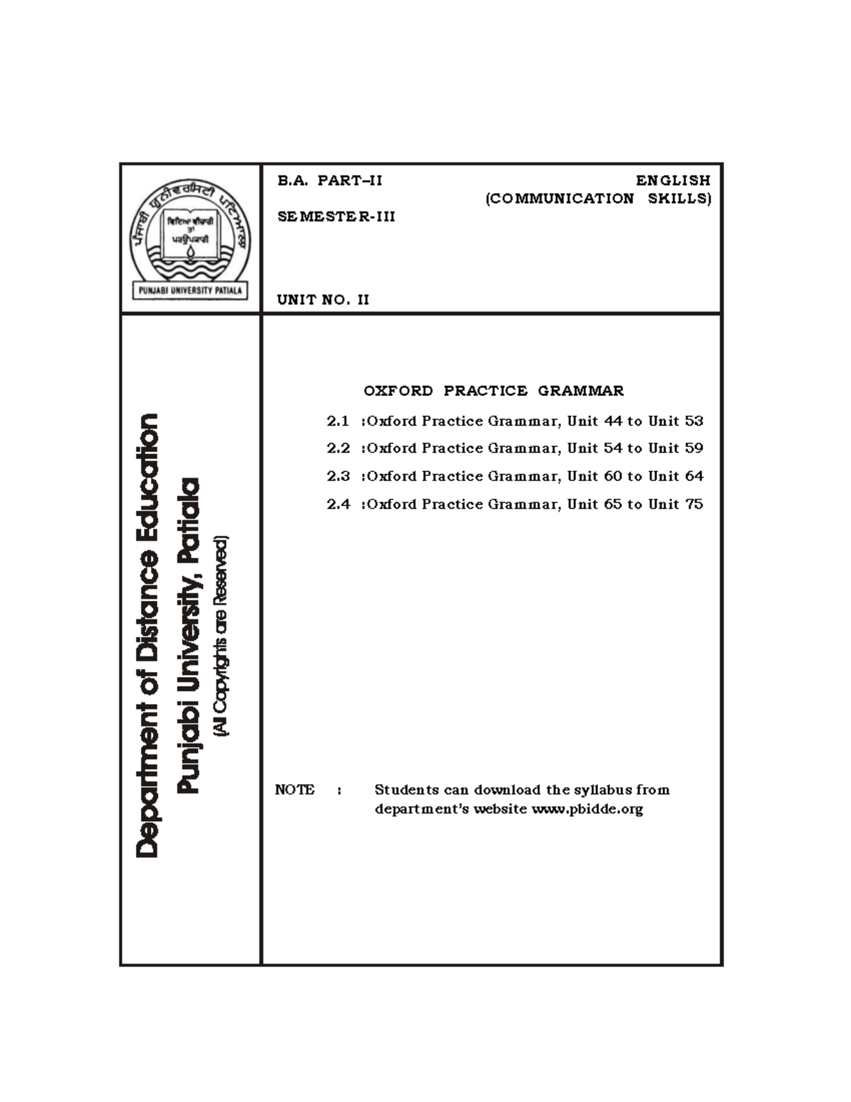 B.A. 2 (English) S3U2E - ba englihs - B. PART–II ENGLISH (COMMUNICATION ...
