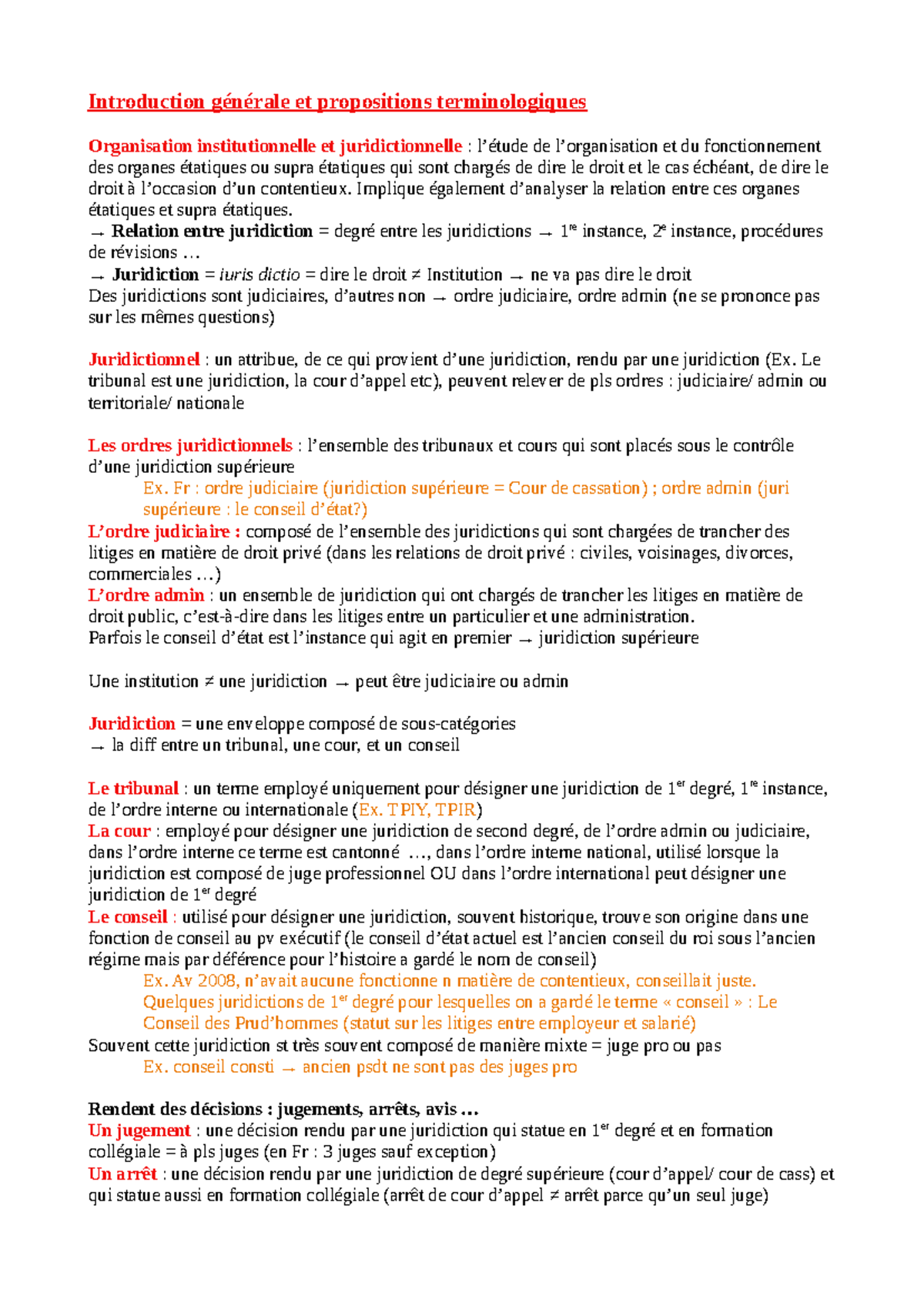 Introduction au Droit et Organisation Juridictionnelle - Droit 101 ...