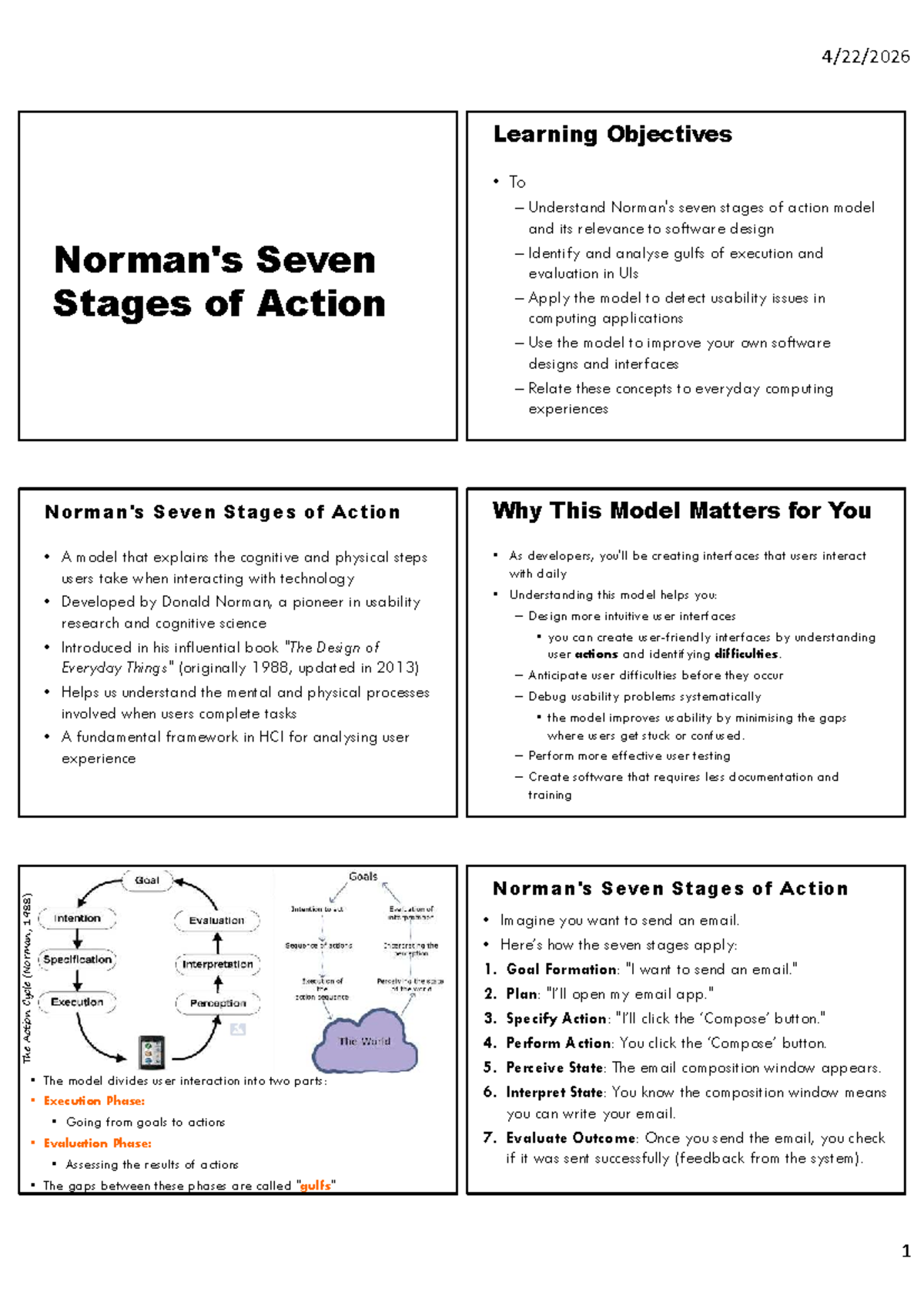SCO307 9 Norman's 7 Stages of Action - HCI Study Notes - Studocu
