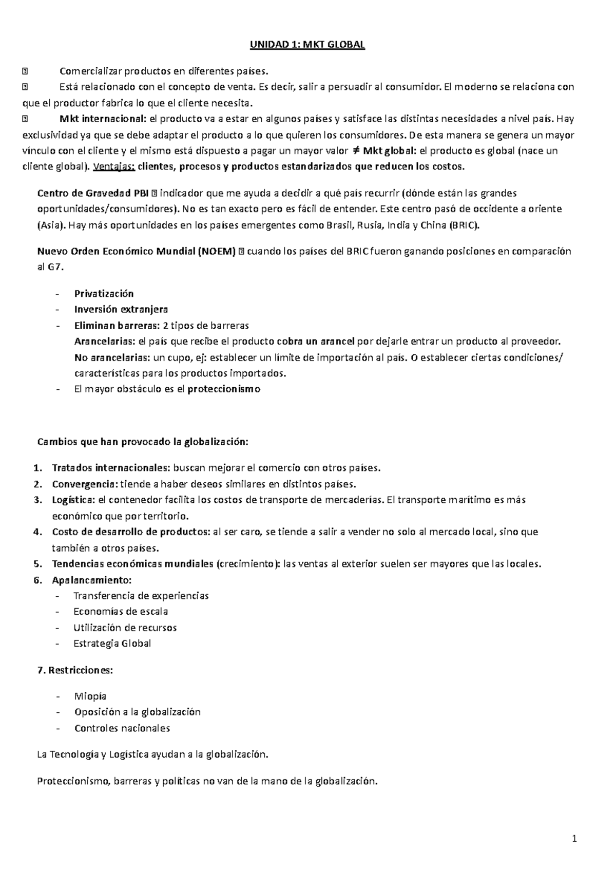 1er Parcial MKT: Estrategias y Conceptos de Marketing Global - Studocu