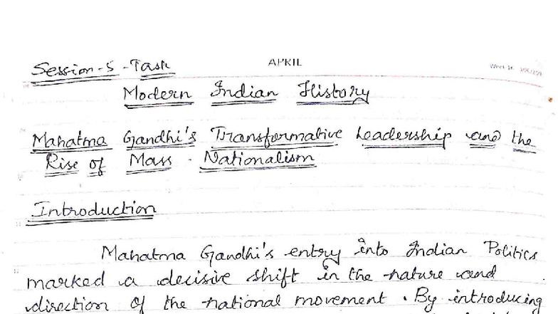 Session 5: Modern Indian History and Nationalism Analysis - Studocu