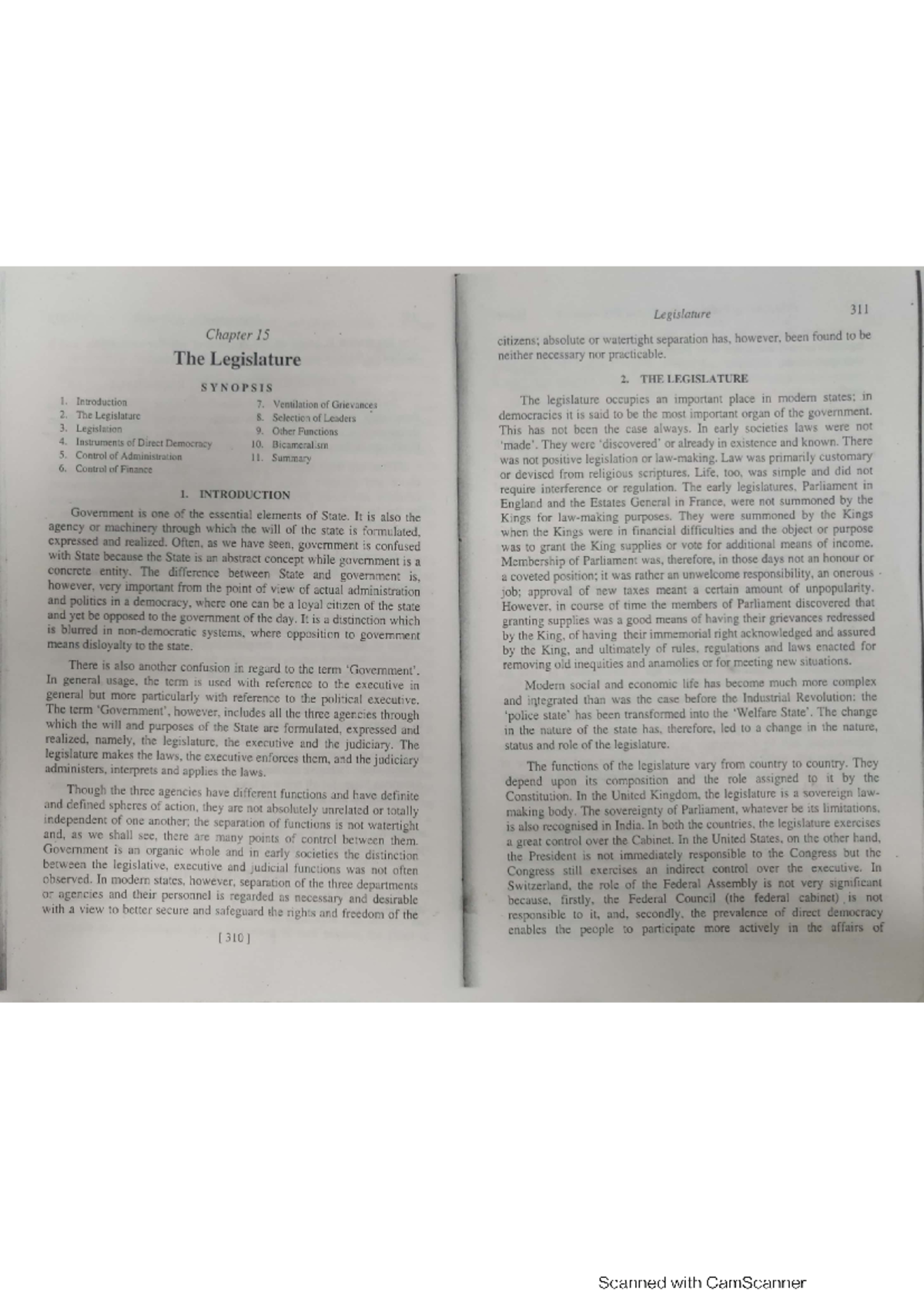 Legislature 311: Chapter 15 - The Role and Functions of Legislatures ...