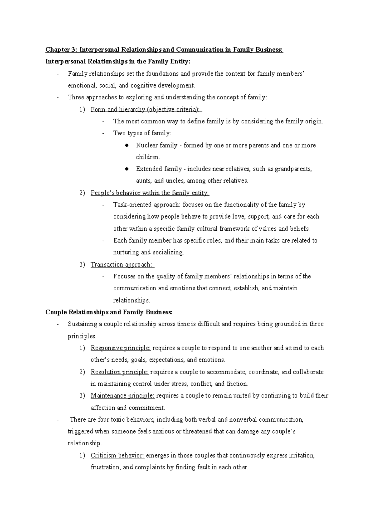Family Business Chapter 3: Interpersonal Relationships & Communication ...