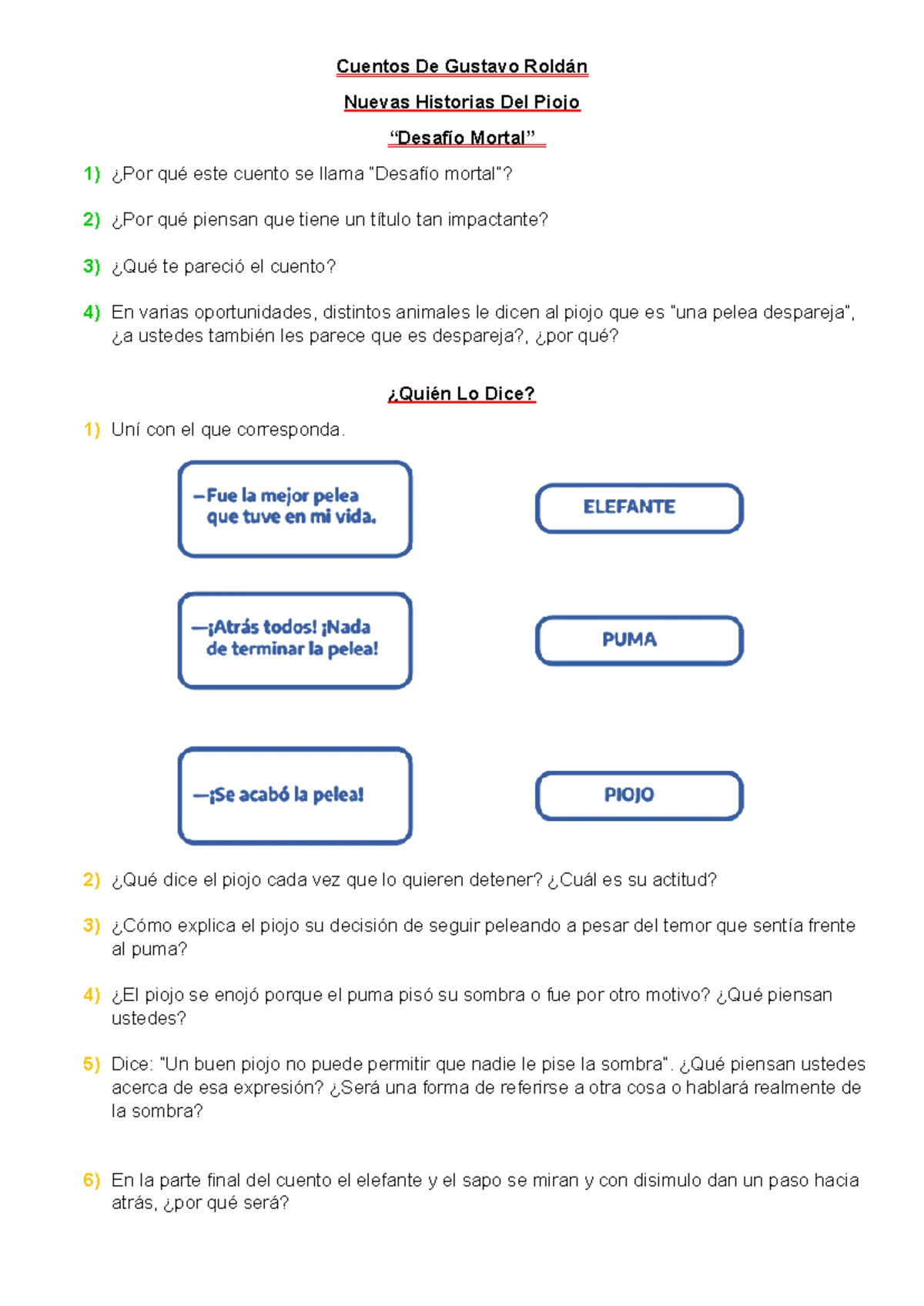 LA HISTORIA DE KWAHERI - ANÁLISIS Y TALLER DE ESCRITURA - Studocu