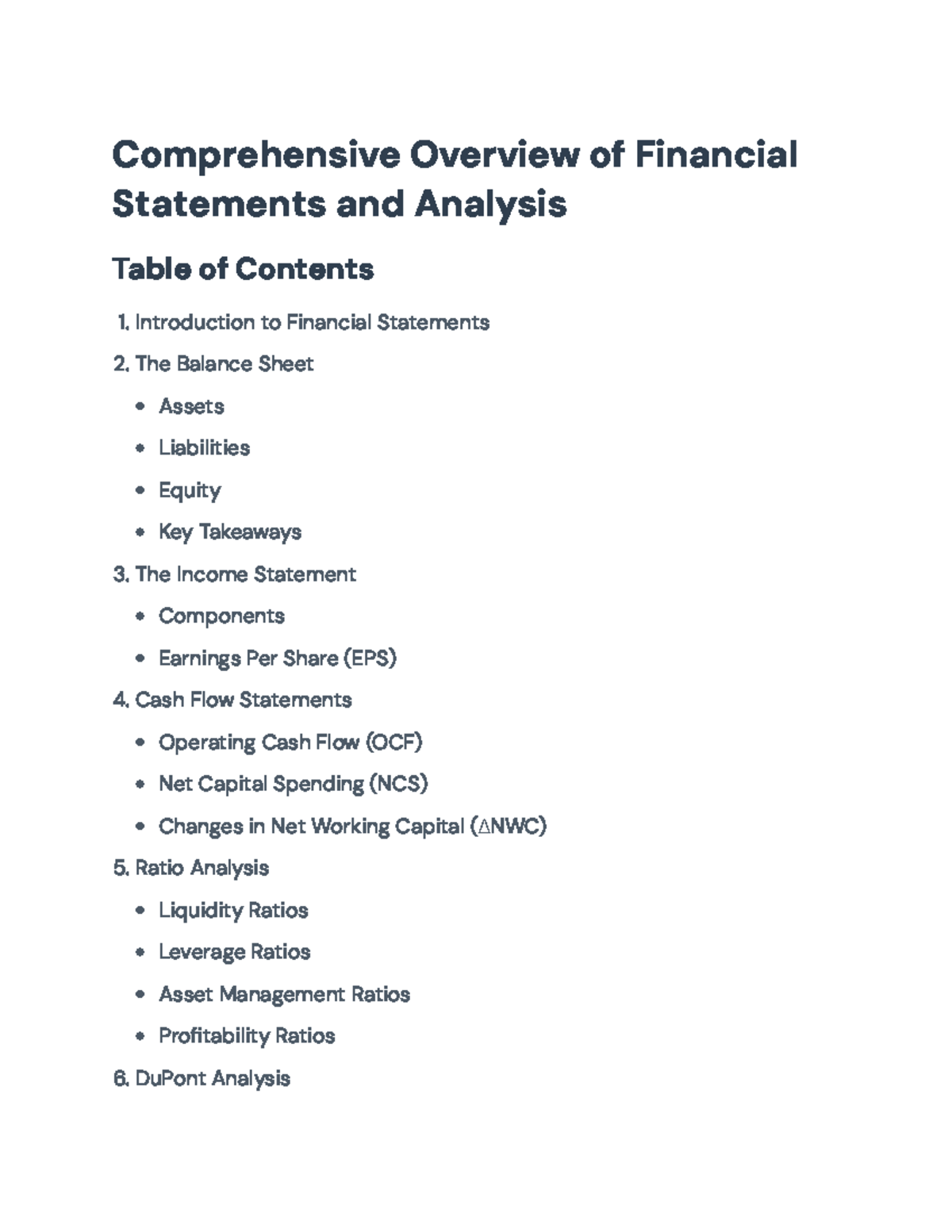 Comprehensive Guide to Financial Statements and Analysis ...