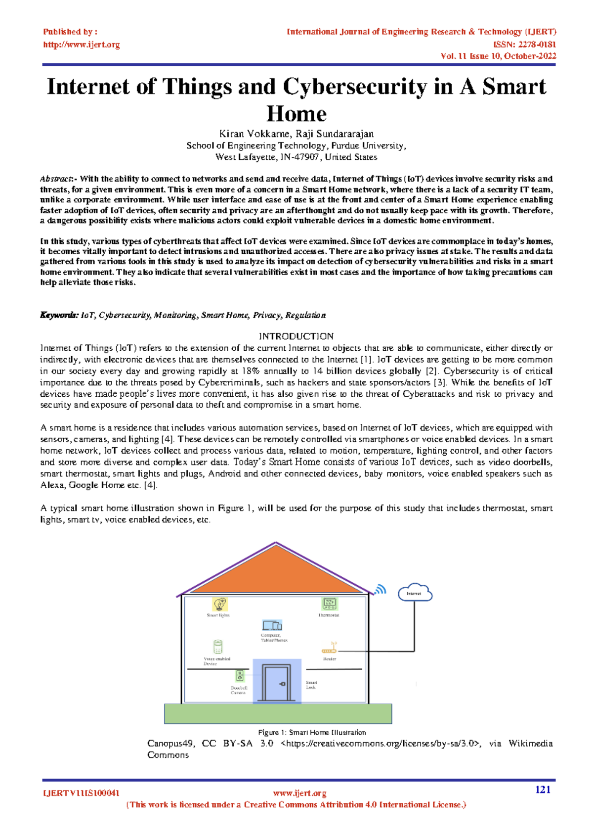 2022-Io T and Cybersicurity in a smart home - Internet of Things and ...