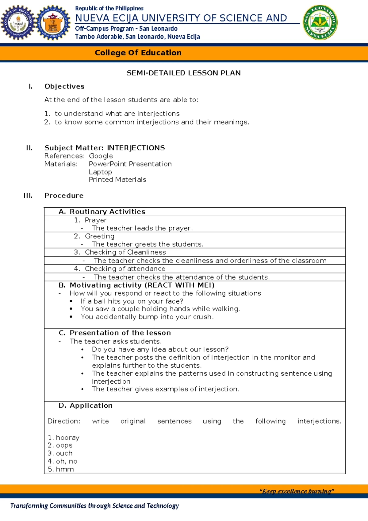 LESSON PLAN- Context Clues in English 8 on Decoding Skills - Studocu