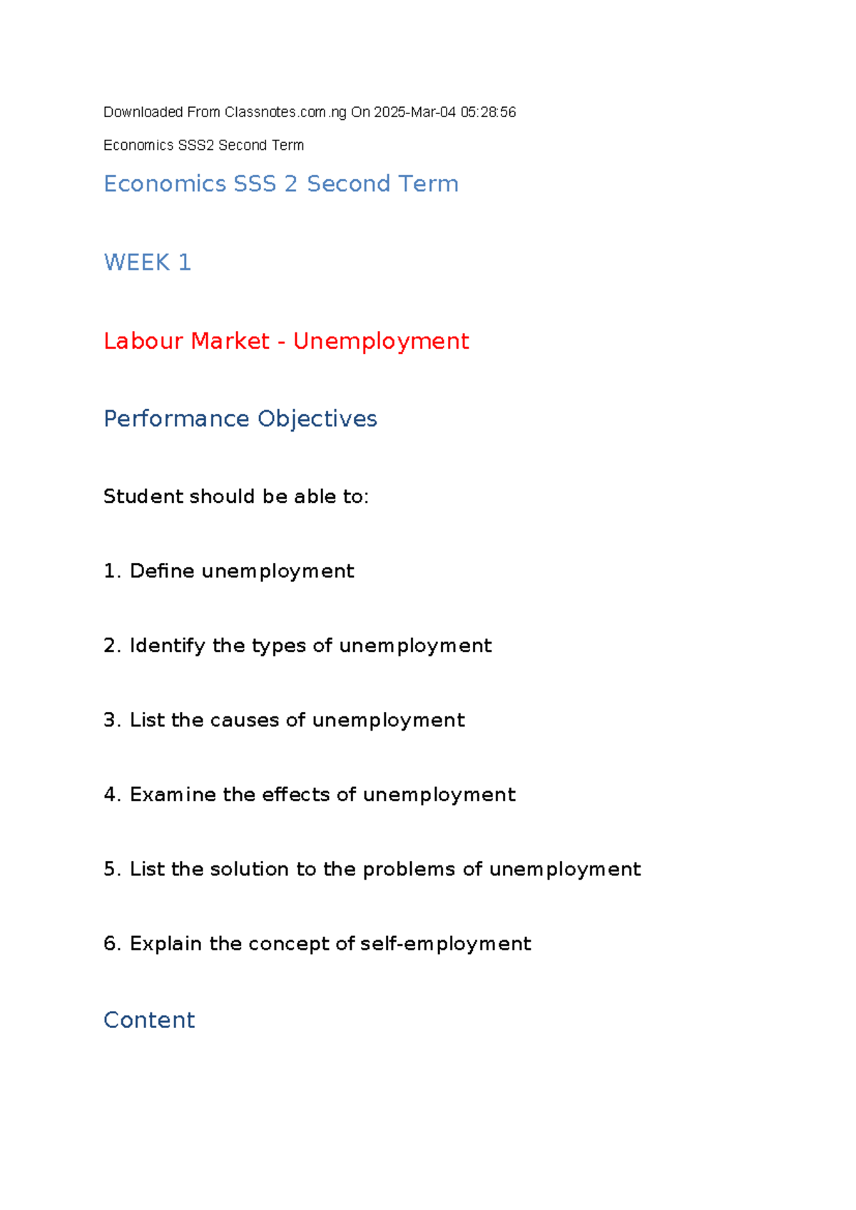 Class Notes-Economics SSS2 Second Term-291741062536 - Downloaded From ...