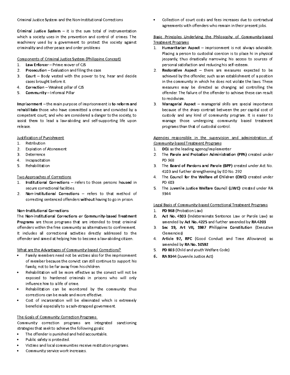 Community-Based Corrections in the Criminal Justice System (CJS) - Studocu