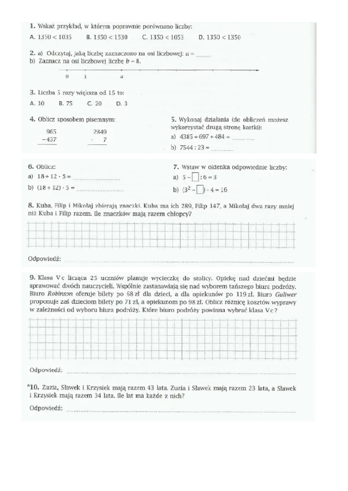 Karta Pracy z Matematyki - Zaokrąglanie Liczb i Skale - Studocu