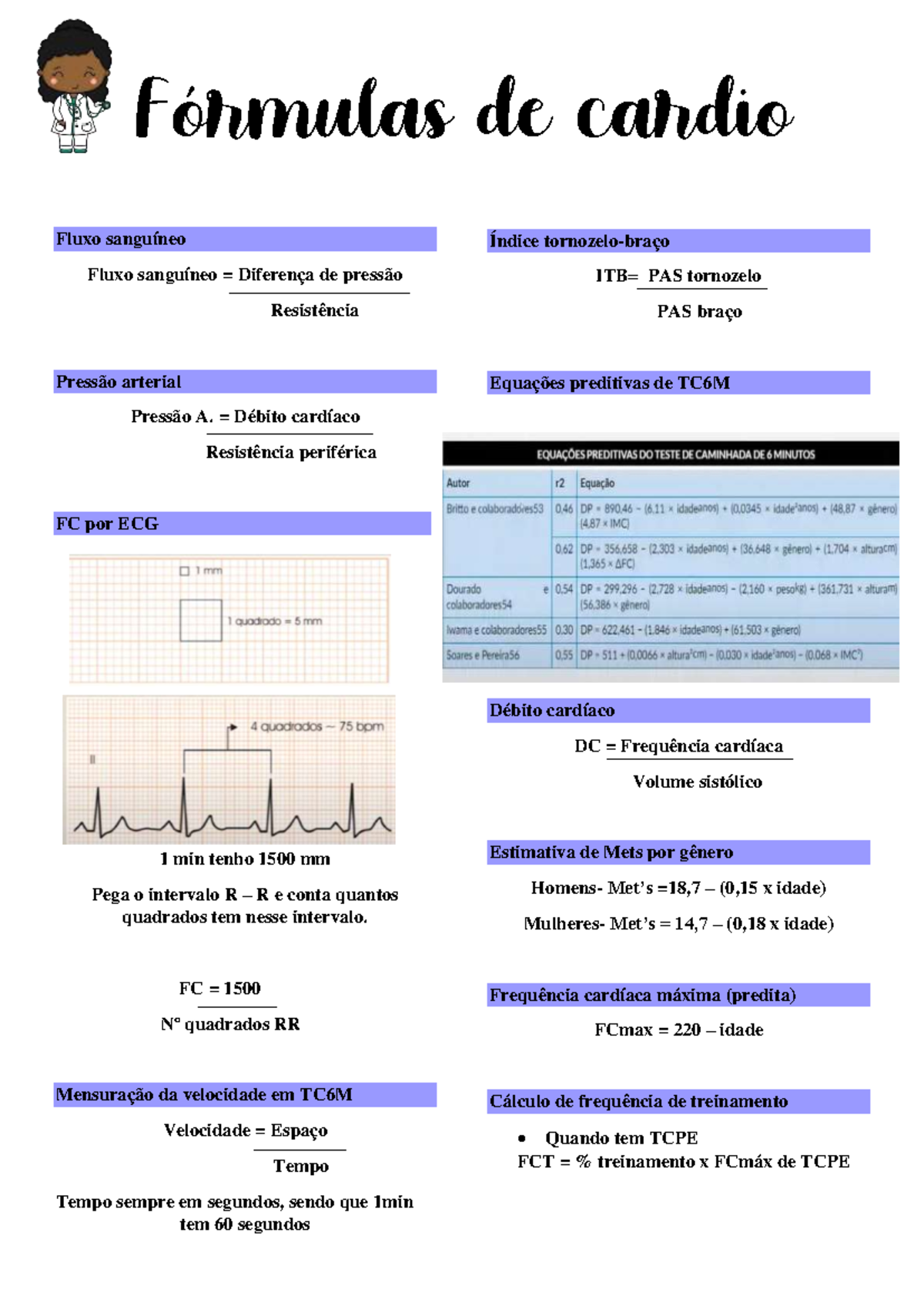 Fórmulas de cardio I - Anatomia humana - Instituto Federal da Bahia ...