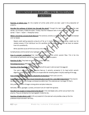 Combined science notes - Com101 - ZOU - Studocu