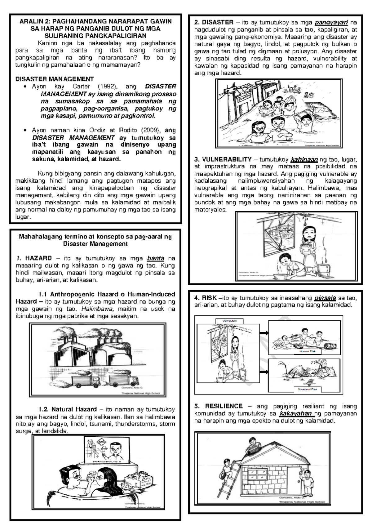 Aralin 2: Lecture Module sa Disaster Management at mga Estratehiya - Document Preview