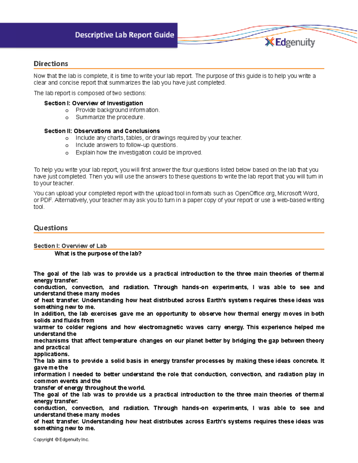 Lab Report Guide: Understanding Thermal Energy Transfer Methods - Studocu