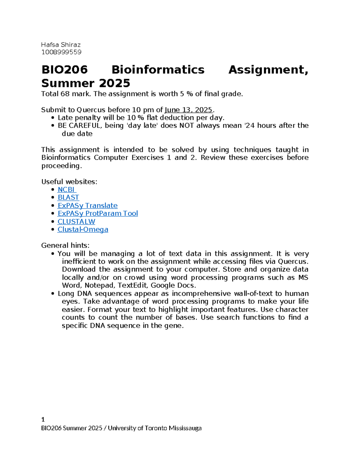 BIO206 Summer 2025: Bioinformatics Assignment on E. coli Pathogenicity ...