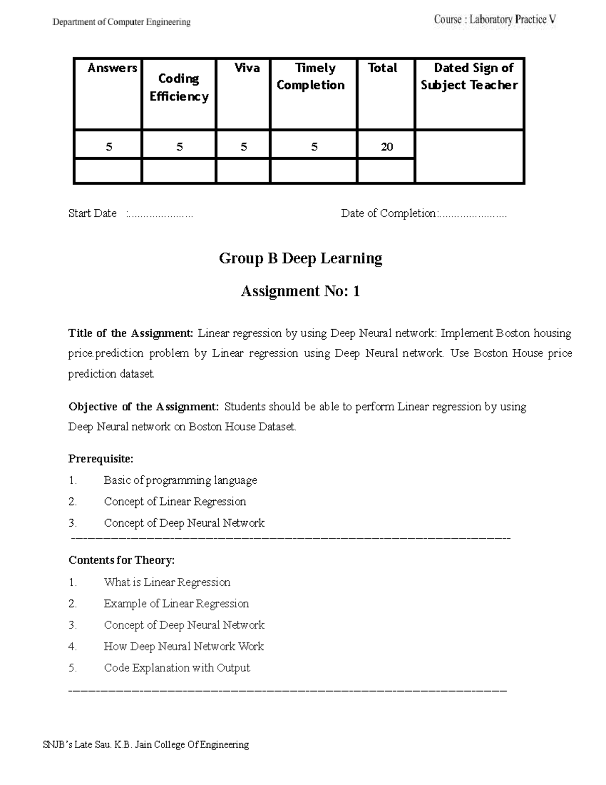 Deep Learning Assignment 1: Linear Regression with DNN on Boston ...