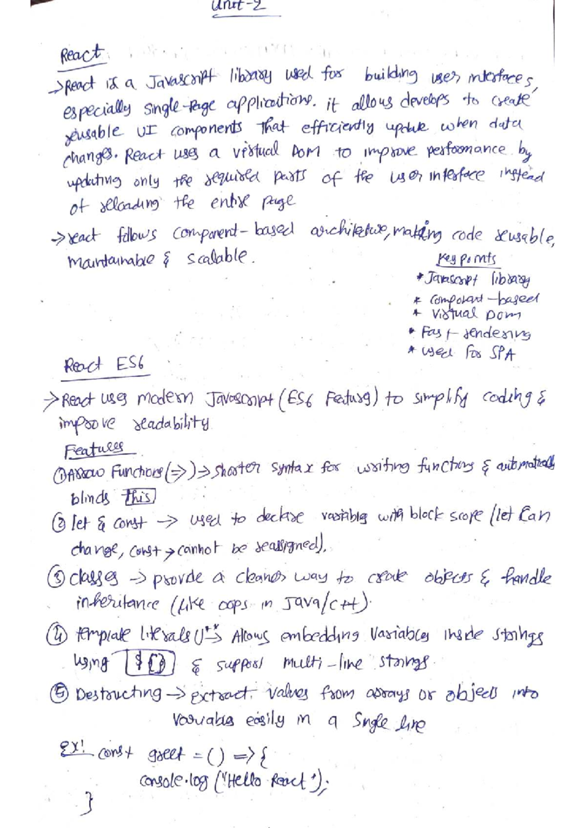 Unit 2 FSD - Comprehensive Notes on React Component Development - Studocu