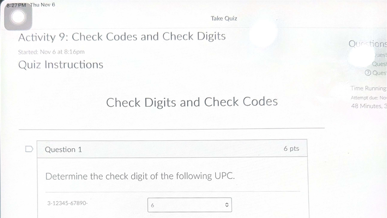 Take Quiz Activity 9: Check Codes & Digits Notes - Studocu