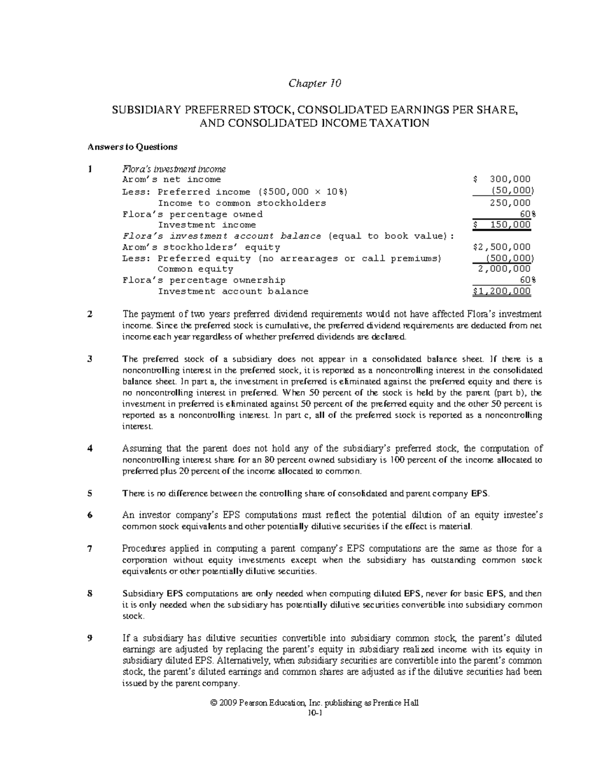 Solution Manual for Advanced Accounting 10e by Beams (Chapter 10) - Studocu