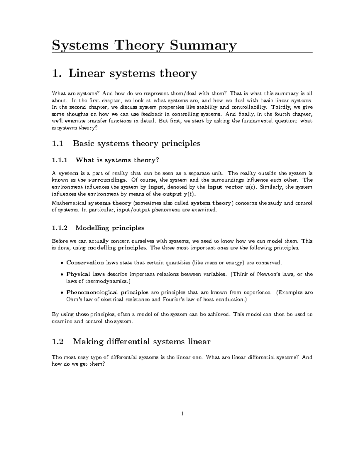 System Theory Summary: Key Concepts and Principles Explained - Studeersnel