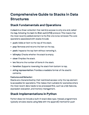 Comprehensive Study Guide on Python Collections & Algorithms (CS101 ...