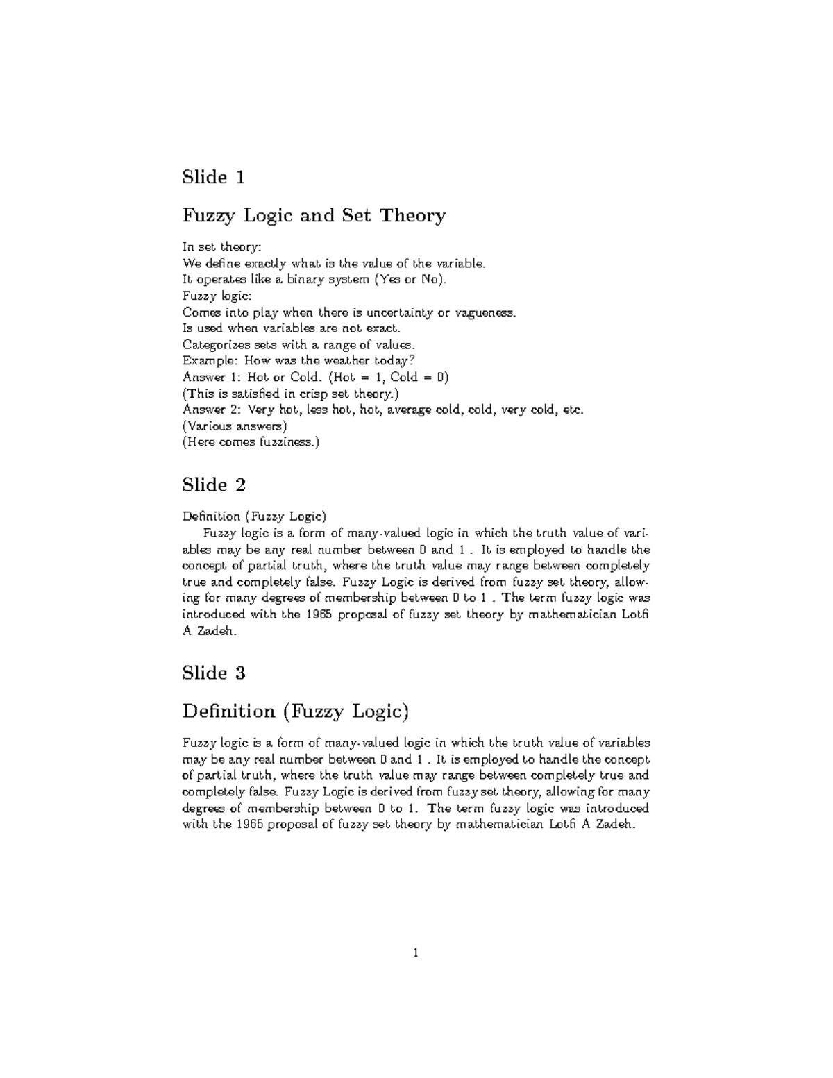 Fuzzy Logic and Set Theory Overview - Course Code: 165a5791 - Studocu