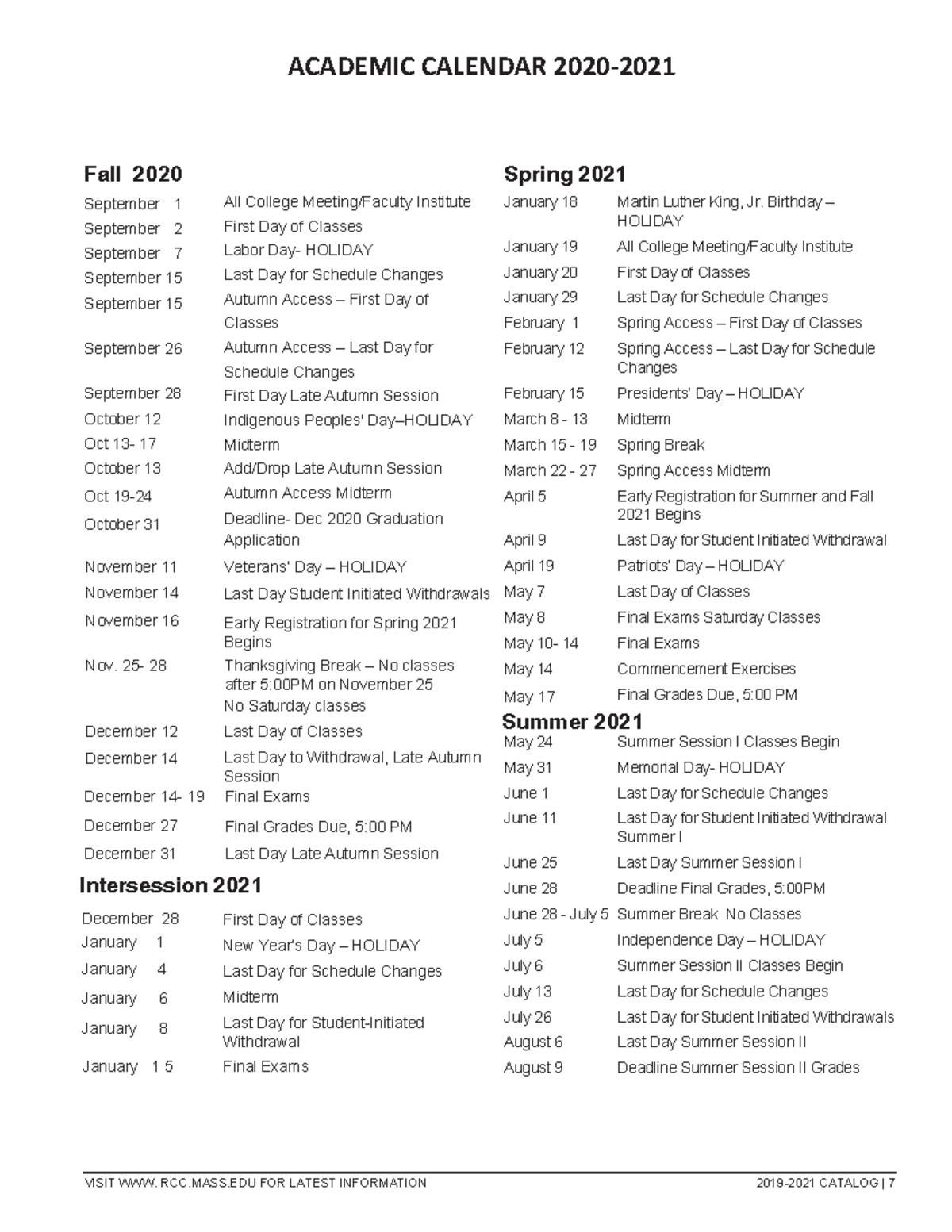 Academic Calendar 2020-2021: Key Dates & Events Overview - Studocu