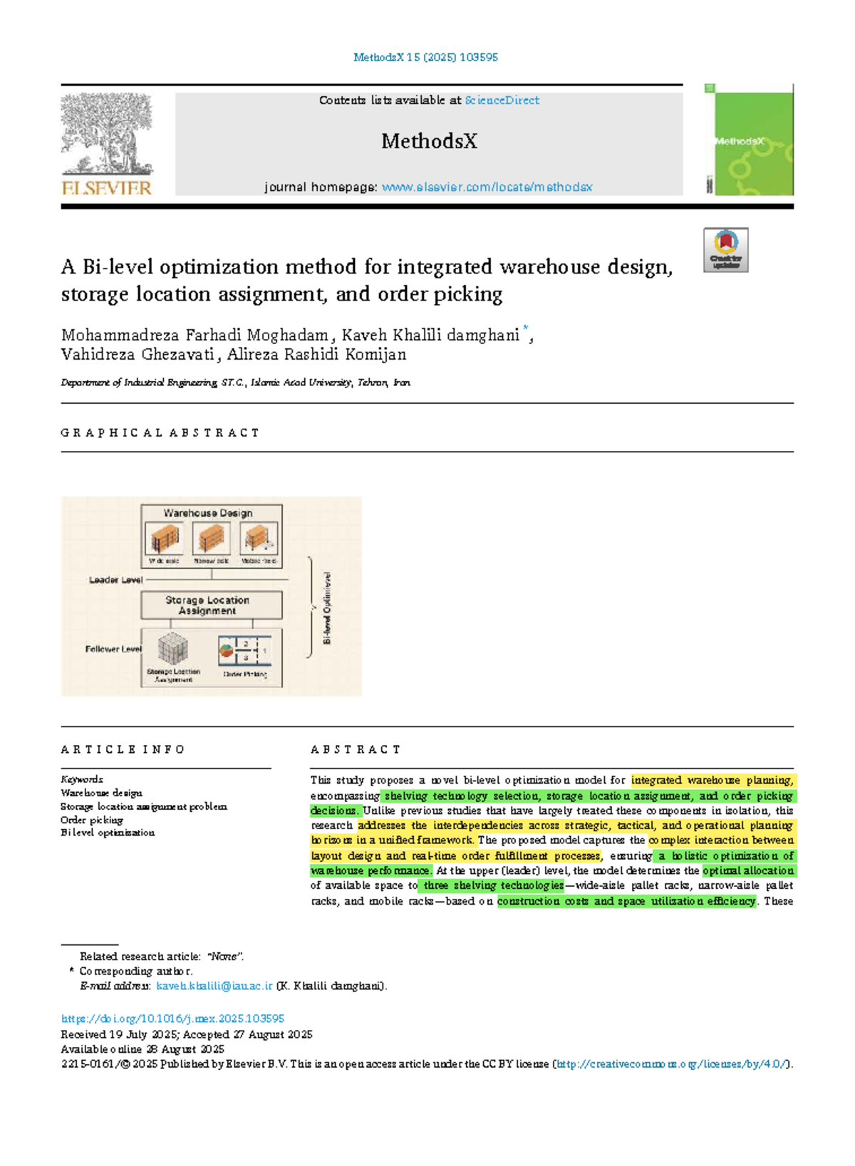 Integrated Warehouse Design and Order Picking Optimization (ENG 2025 ...