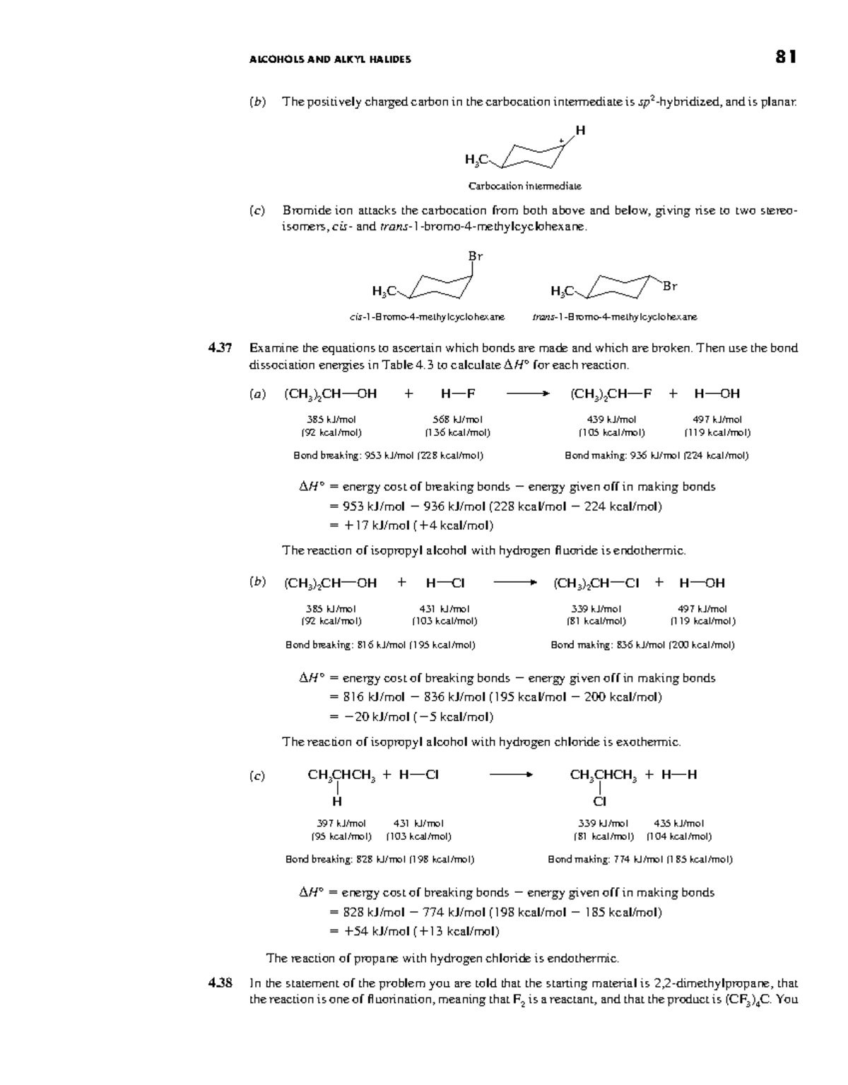 Organic Chemistry 4th Ed: Alcohols & Alkyl Halides Analysis - Studocu