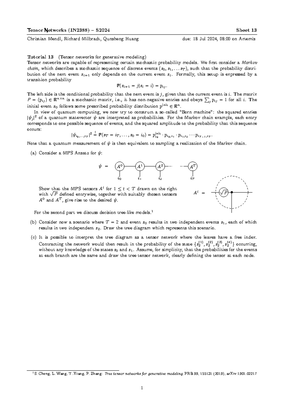 IN2388 S2024 - Tutorial 13: Tensor Networks for Generative Modeling ...