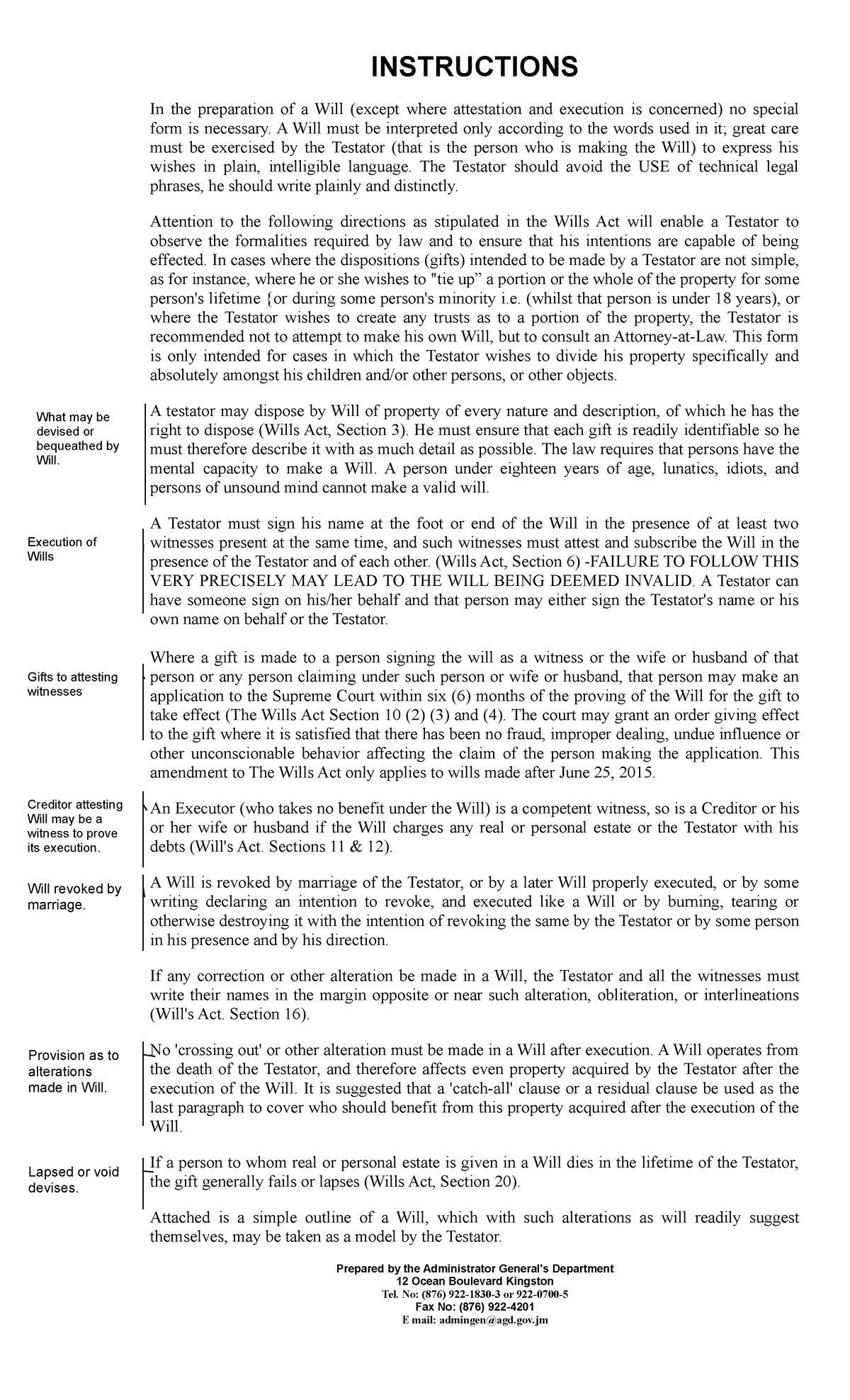will-form-and-instructions - instructions in the preparation of a