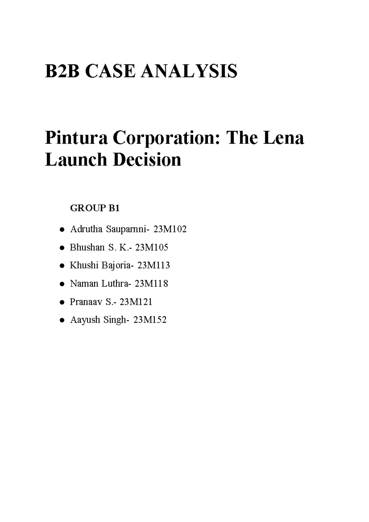Pintura Corporation Case Study: Launching the Eco-Friendly Lena Coating ...