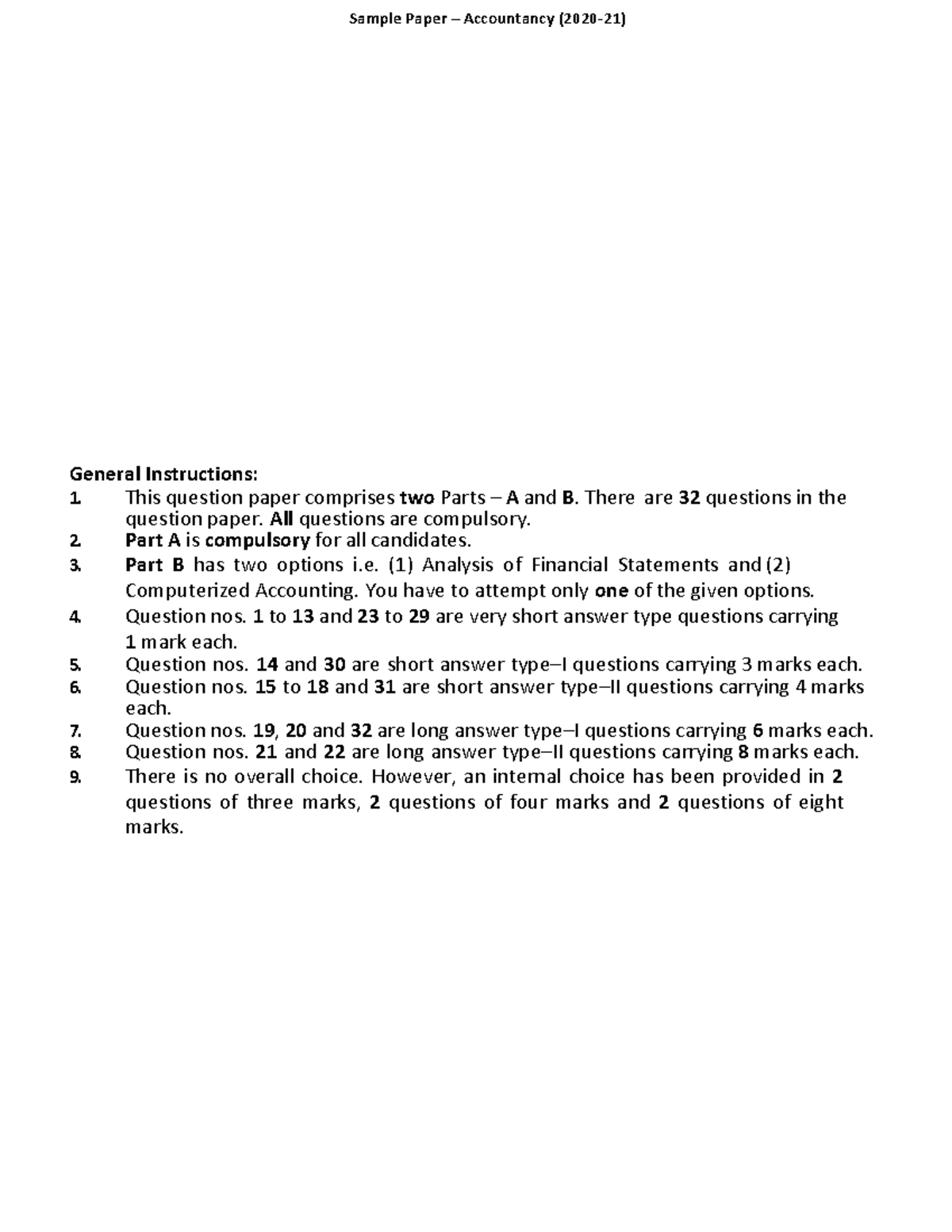 Accountancy Sample Question Paper - DSDXSCS - Studocu