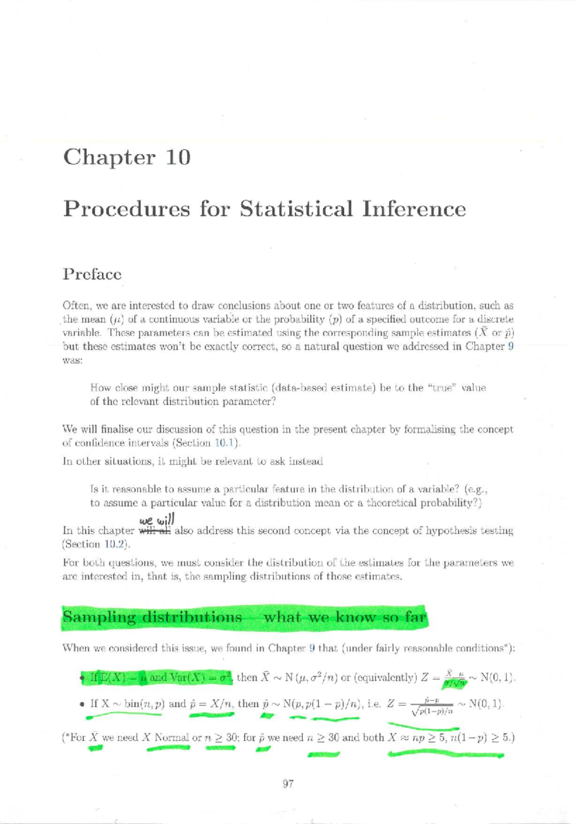 MZB127 Topic 10 Lecture Notes: Statistical Inference Procedures - Studocu
