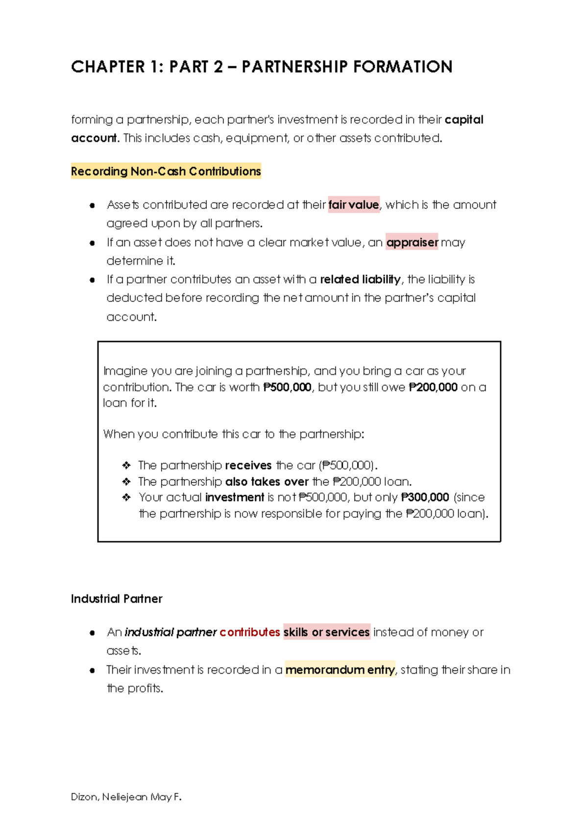 CHAPTER 1: PART 2 - PARTNERSHIP FORMATION (FAR2) - Studocu