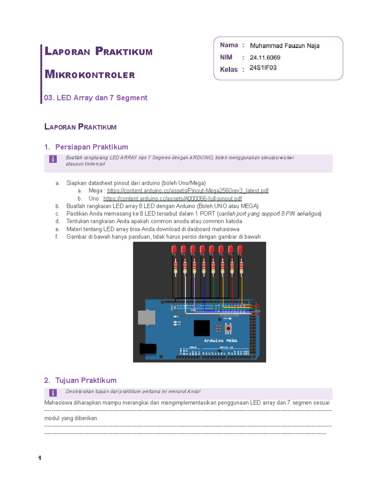 LAPORAN PRAKTIKUM 03: Rangkaian LED Array & 7 Segment dengan Arduino ...