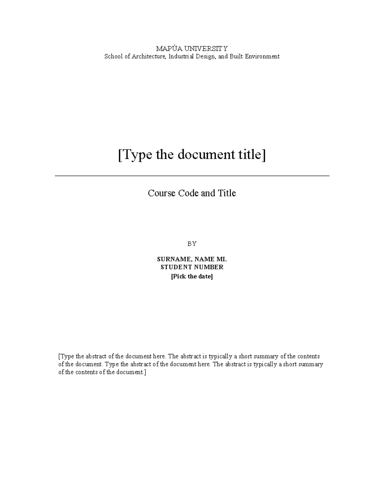 Research Format Guidelines for Mapúa University (Course Code) - Studocu