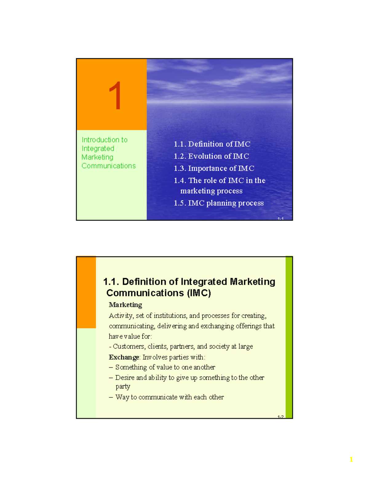 Chapter 1: An Overview of Integrated Marketing Communications (IMC ...
