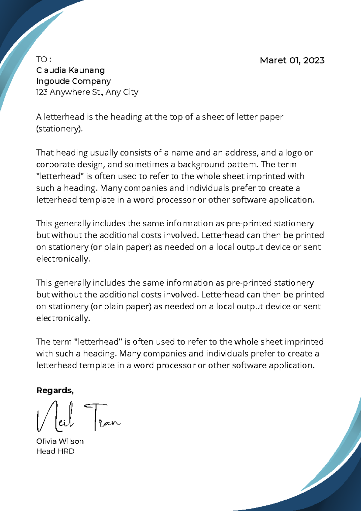 Letterhead Design Guide: Creating Templates for Business Use - Studocu