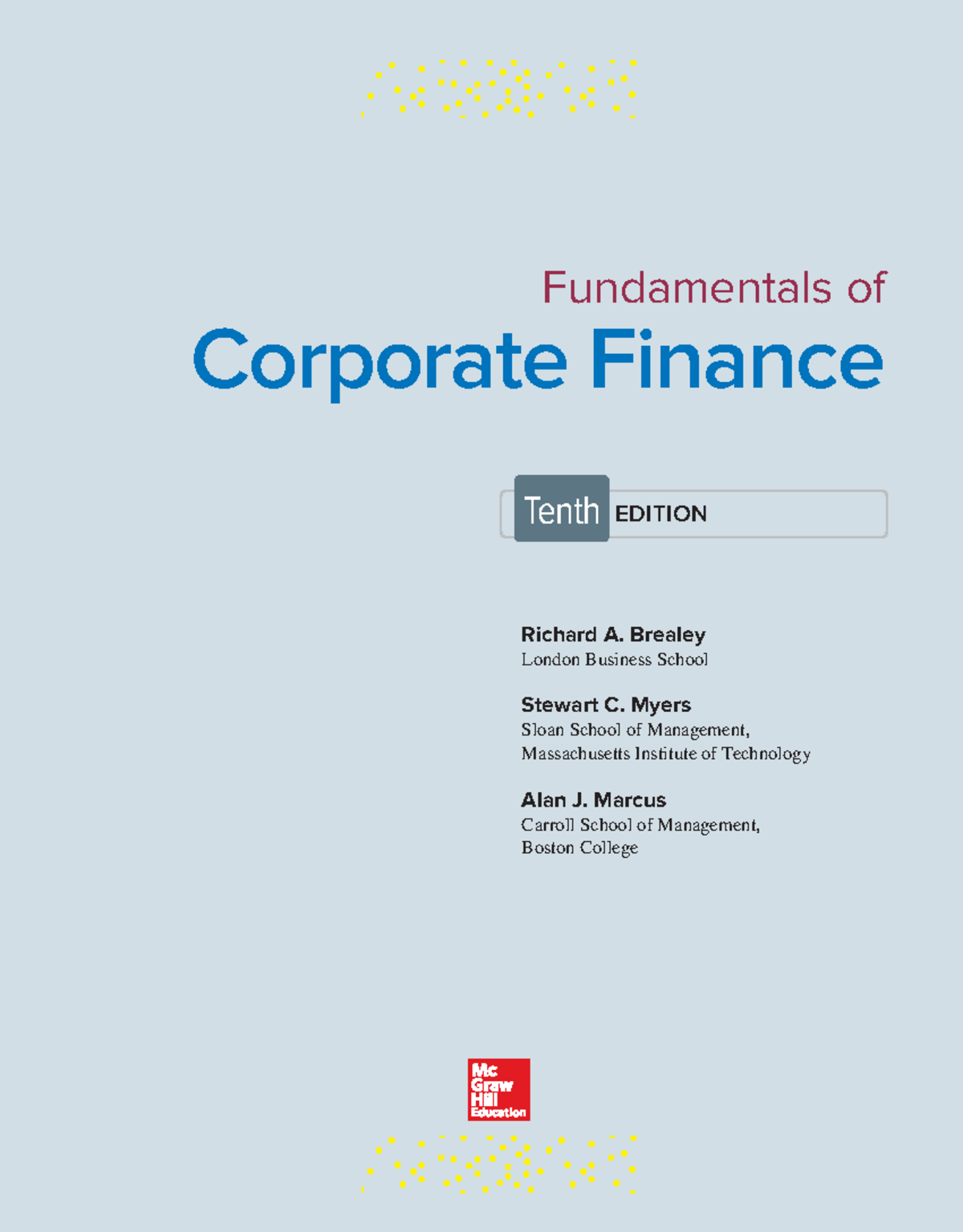 Fundamentals of Corporate Finance - Contents Overview (10th Edition ...
