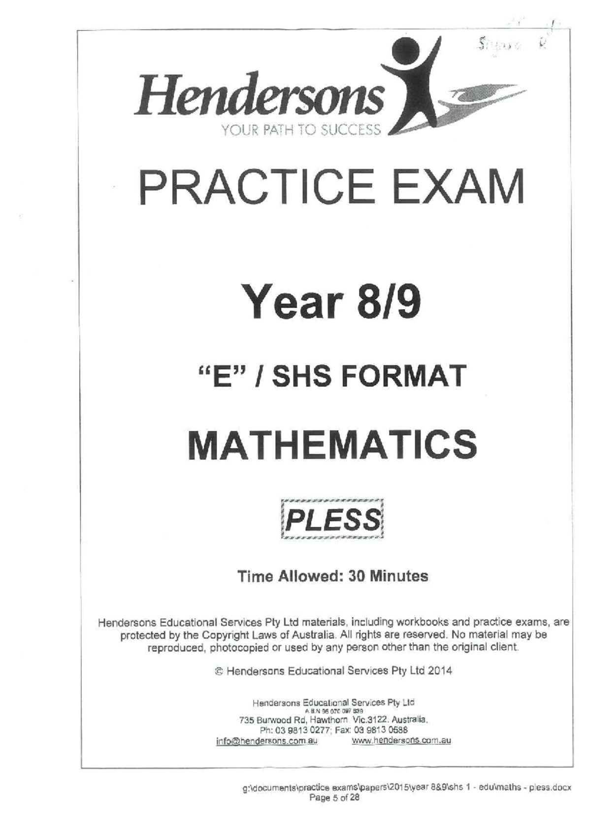 Sixare R Henderson's YOUR PATH TO SUCCESS MATHEMATICS PRACTICE EXAM ...