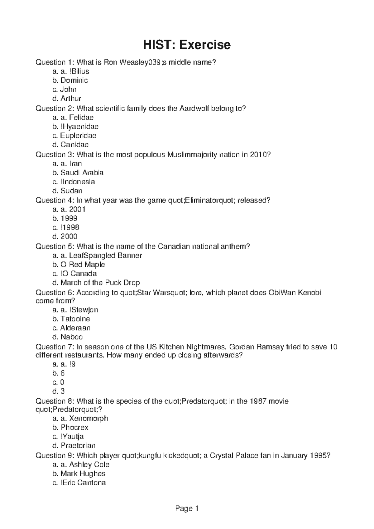 HIST303 Image 7 - HIST: Exercise Question 1: What is Ron Weasley039;s ...