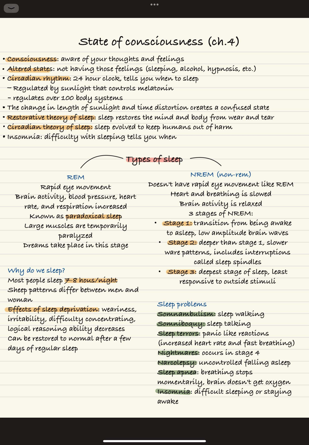 Final Exam Study Guide for Course XYZ101: Consciousness & Sleep - Studocu