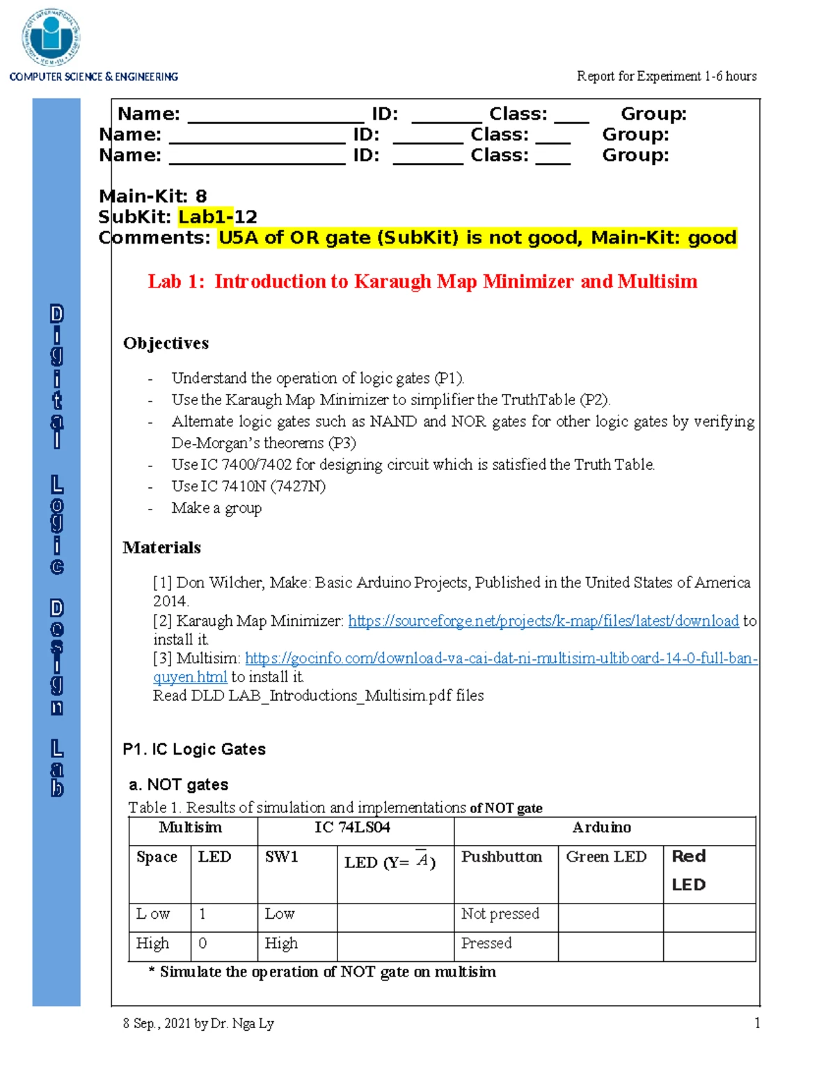 DLD LAB Experiment 2 Report: Logic Circuit Design & Implementation ...