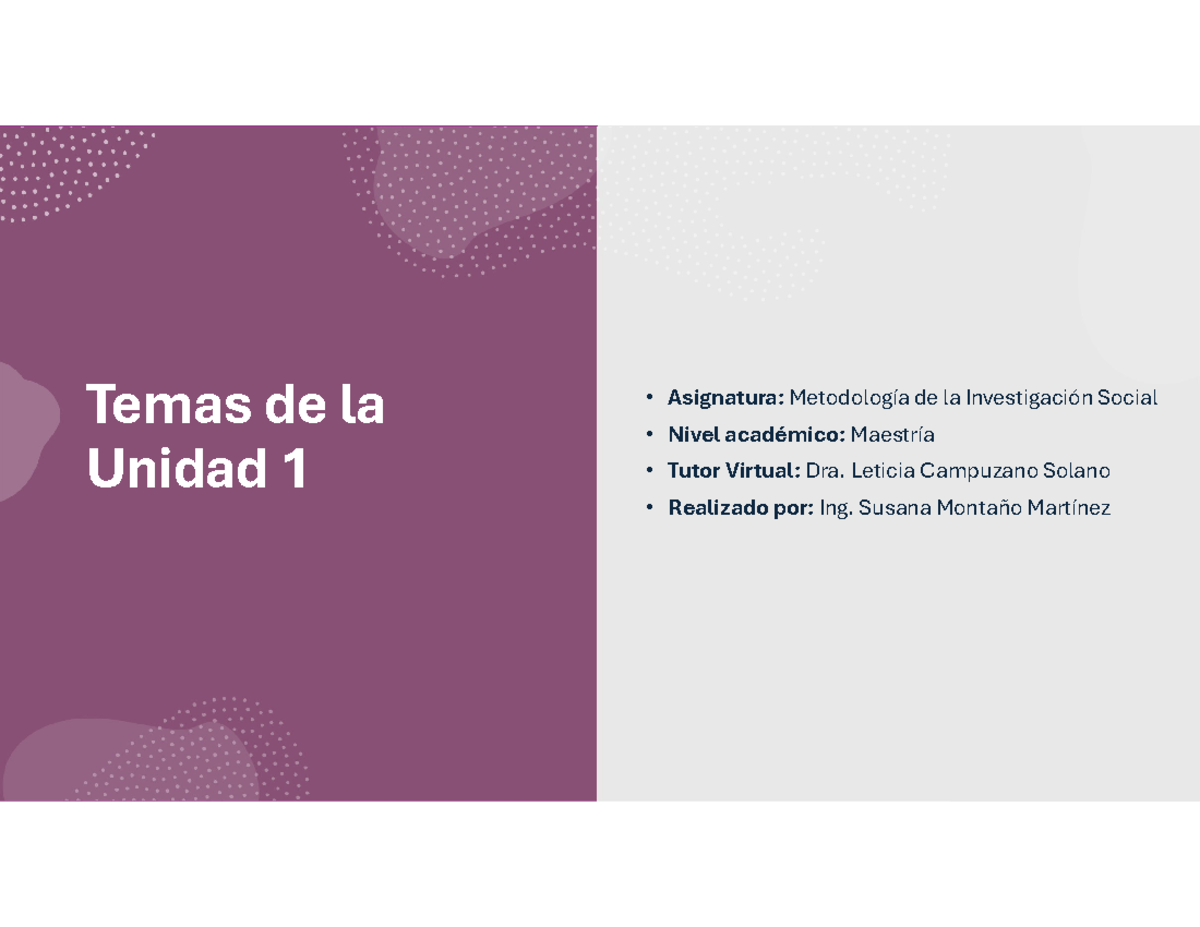 Unidad 1: Metodología de la Investigación Social - Actividad 1 - Studocu