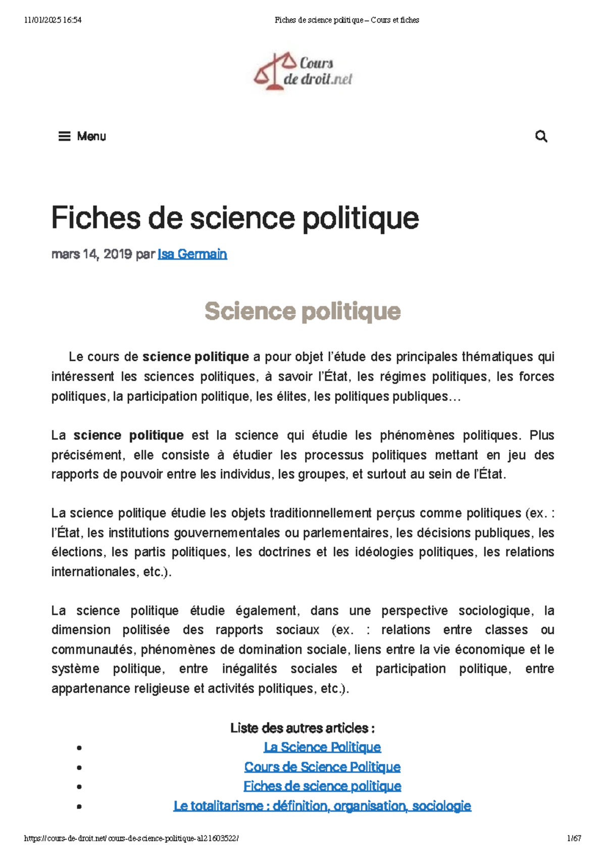 Fiches de science politique – Cours et fiches - Fiches de science ...