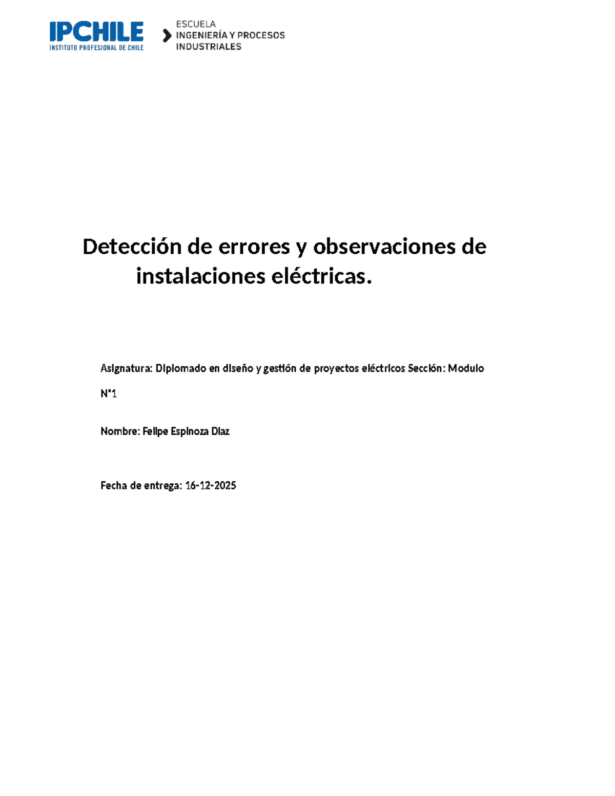 Informe de Observaciones de Instalaciones Eléctricas - Diplomado en Diseño y - Document Preview
