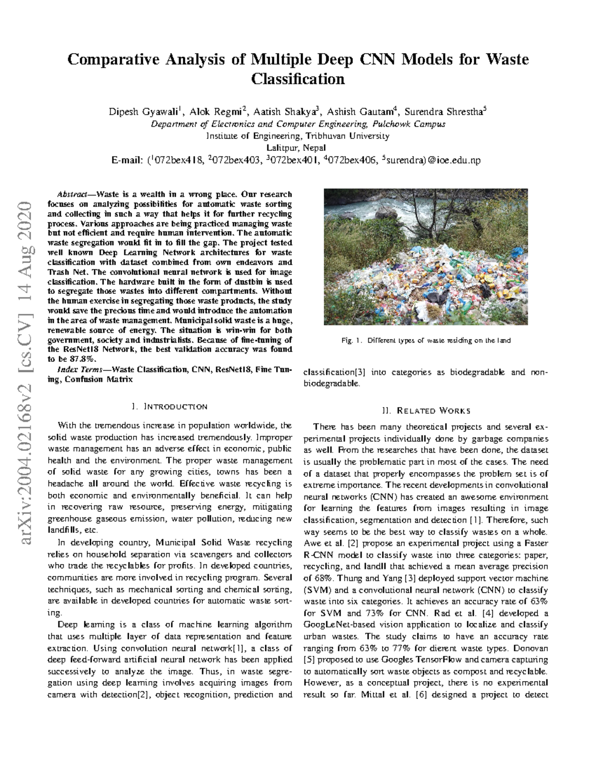 Comparative Analysis of Multiple Deep CNN Models for Waste ...