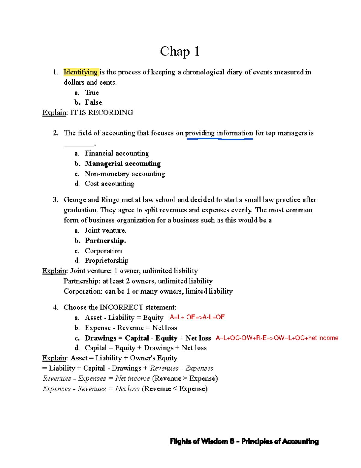 Study Guide: ACC 101 Final Exam Chapters 1-4 Overview - Studocu